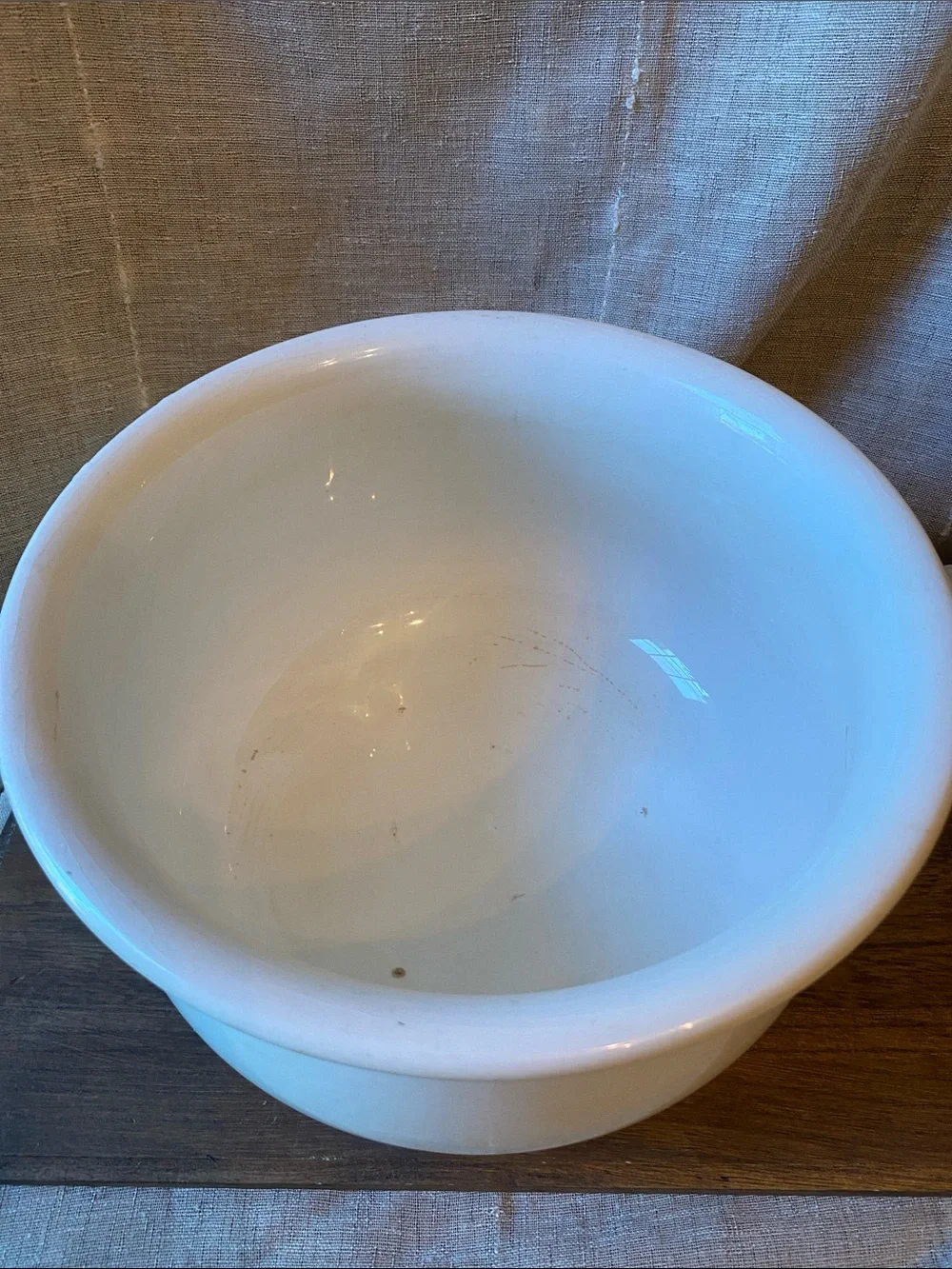 Antique Ceramic Chamber Pot with Handle - Neutral Farmhouse Rustic Cottage Decor